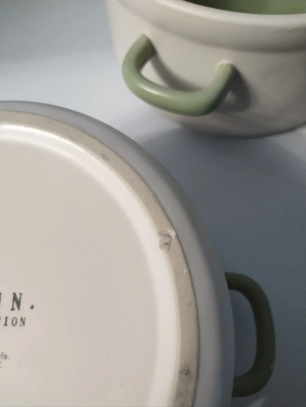 New Rae Dunn 'STUFFED' Ceramic Souffle Baking Dishes with Green Interior